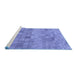 Sideview of Machine Washable Transitional Sky Blue Rug, wshpat2177blu