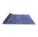 Thickness of Patterned Sky Blue Rug, pat2177blu