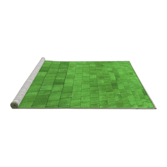 Sideview of Machine Washable Transitional Dark Lime Green Rug, wshpat2177grn
