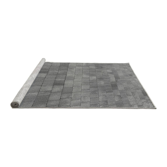 Sideview of Machine Washable Transitional Gray Rug, wshpat2177gry