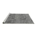 Sideview of Machine Washable Transitional Gray Rug, wshpat2177gry