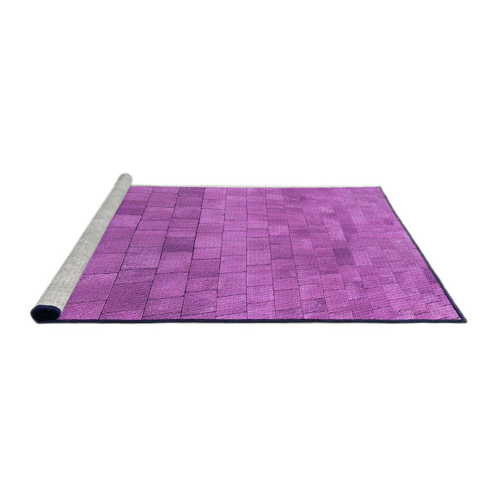 Sideview of Machine Washable Transitional Bright Neon Pink Purple Rug, wshpat2177pur