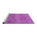 Sideview of Machine Washable Transitional Bright Neon Pink Purple Rug, wshpat2177pur