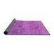 Thickness of Patterned Bright Neon Pink Purple Rug, pat2177pur
