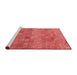 Sideview of Machine Washable Transitional Red Rug, wshpat2177rd