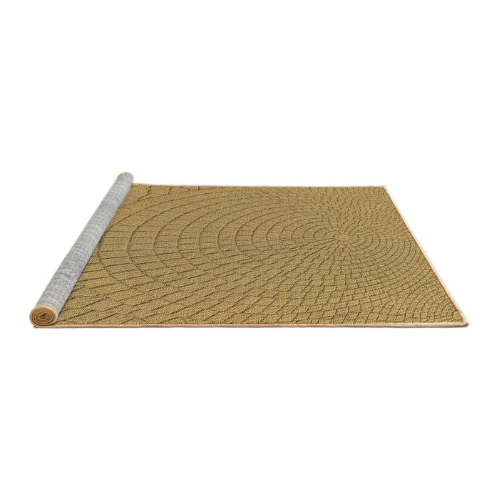 Sideview of Machine Washable Transitional Yellow Rug, wshpat2178brn
