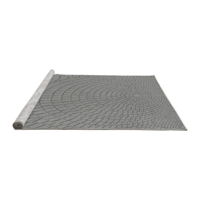 Sideview of Machine Washable Transitional Smokey Gray Rug, wshpat2178gry