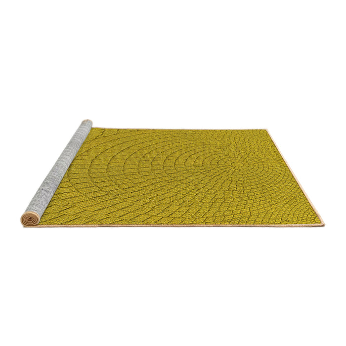 Sideview of Machine Washable Transitional Dark Golden Brown Rug, wshpat2178yw