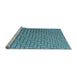 Sideview of Machine Washable Transitional Diamond Blue Rug, wshpat2179lblu