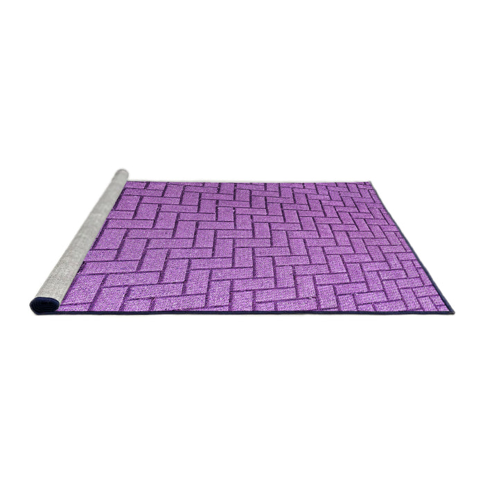 Sideview of Machine Washable Transitional Violet Purple Rug, wshpat2179pur