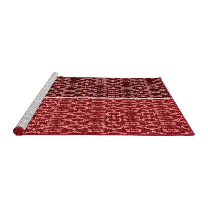 Sideview of Machine Washable Transitional Red Rug, wshpat218rd