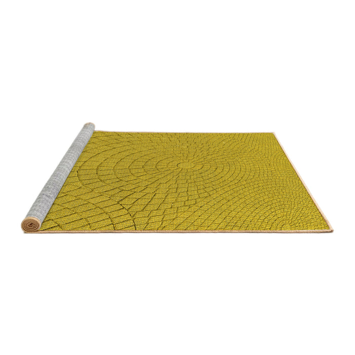 Sideview of Machine Washable Transitional Dark Golden Brown Rug, wshpat2180yw