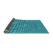 Thickness of Patterned Dark Cyan Green Rug, pat2181lblu