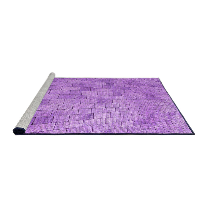 Sideview of Machine Washable Transitional Violet Purple Rug, wshpat2182pur