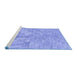 Sideview of Machine Washable Transitional Sky Blue Rug, wshpat2183blu