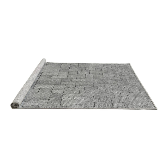 Sideview of Machine Washable Transitional Cloud Gray Rug, wshpat2183gry