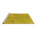 Sideview of Machine Washable Transitional Dark Golden Brown Rug, wshpat2183yw