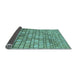 Thickness of Patterned Turquoise Green Rug, pat2184lblu