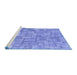 Sideview of Machine Washable Transitional Denim Blue Rug, wshpat2185blu