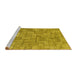 Sideview of Machine Washable Transitional Dark Golden Brown Rug, wshpat2185yw