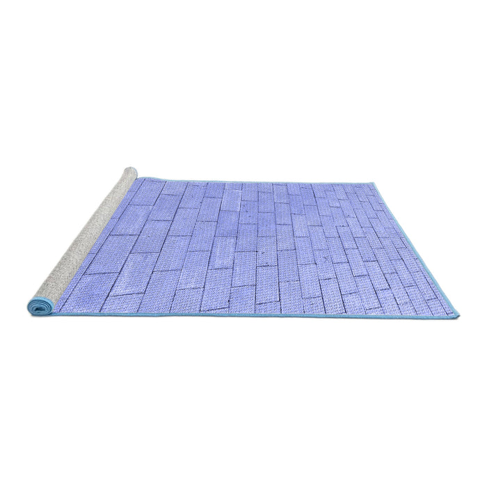 Sideview of Machine Washable Transitional Light Slate Blue Rug, wshpat2186blu