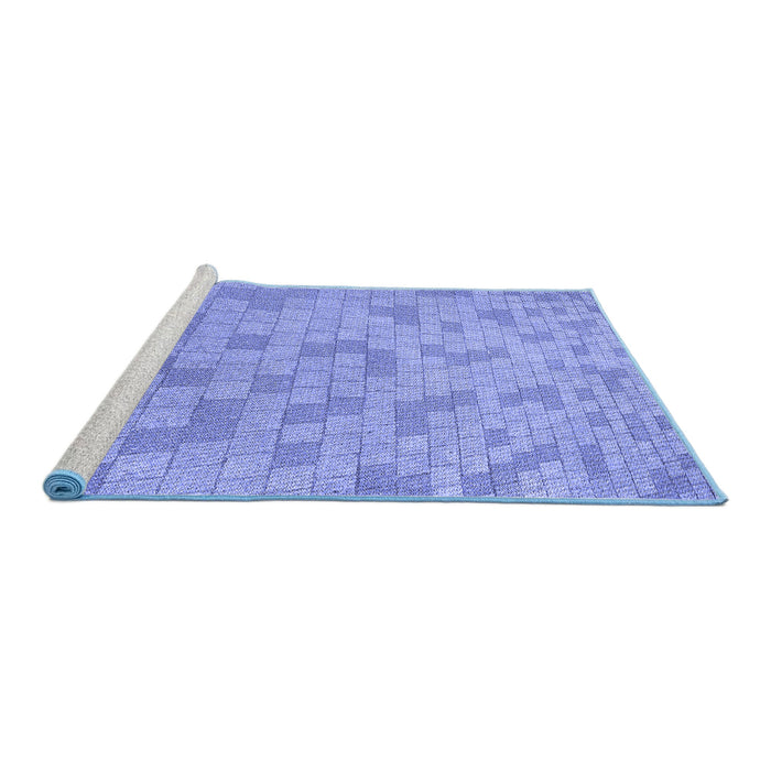 Sideview of Machine Washable Transitional Sky Blue Rug, wshpat2187blu