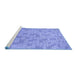 Sideview of Machine Washable Transitional Sky Blue Rug, wshpat2187blu