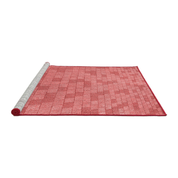 Sideview of Machine Washable Transitional Fire Red Rug, wshpat2187rd