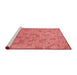 Sideview of Machine Washable Transitional Fire Red Rug, wshpat2187rd