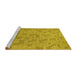 Sideview of Machine Washable Transitional Dark Golden Brown Rug, wshpat2187yw