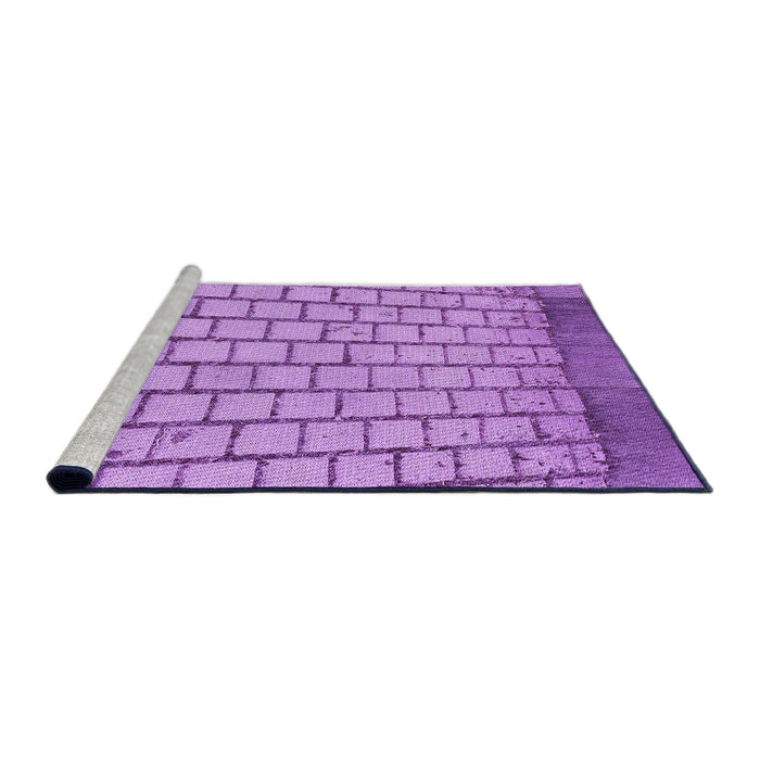 Sideview of Machine Washable Transitional Violet Purple Rug, wshpat2188pur