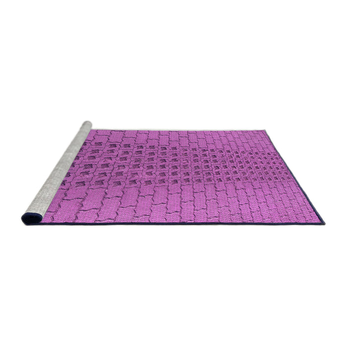 Sideview of Machine Washable Transitional Bright Neon Pink Purple Rug, wshpat2189pur