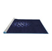 Sideview of Machine Washable Transitional Black Rug, wshpat219blu