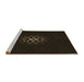 Sideview of Machine Washable Transitional Chocolate Brown Rug, wshpat219brn