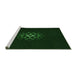 Sideview of Machine Washable Transitional Deep Emerald Green Rug, wshpat219grn