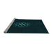 Sideview of Machine Washable Transitional Black Rug, wshpat219lblu