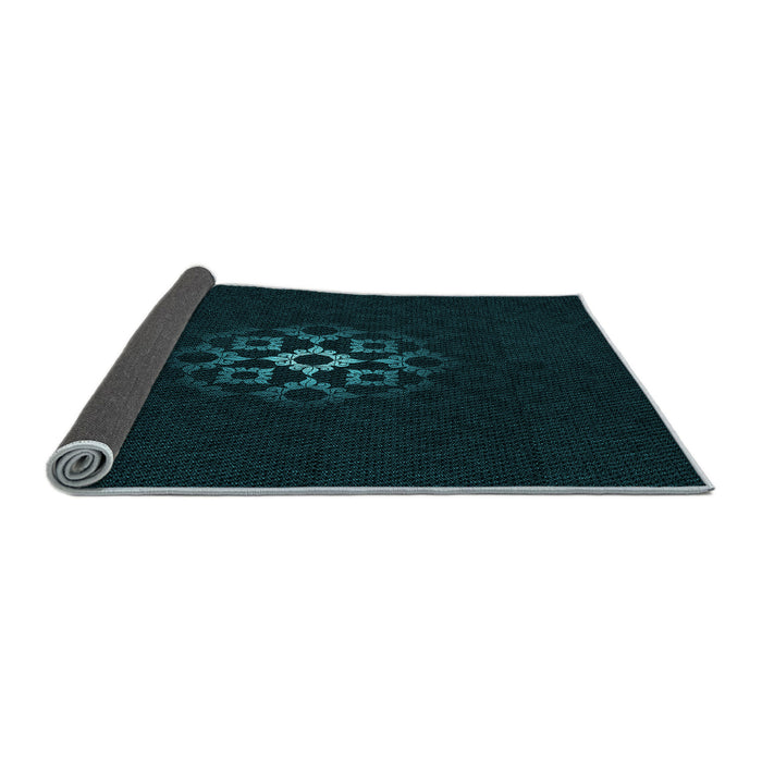 Thickness of Patterned Black Rug, pat219lblu
