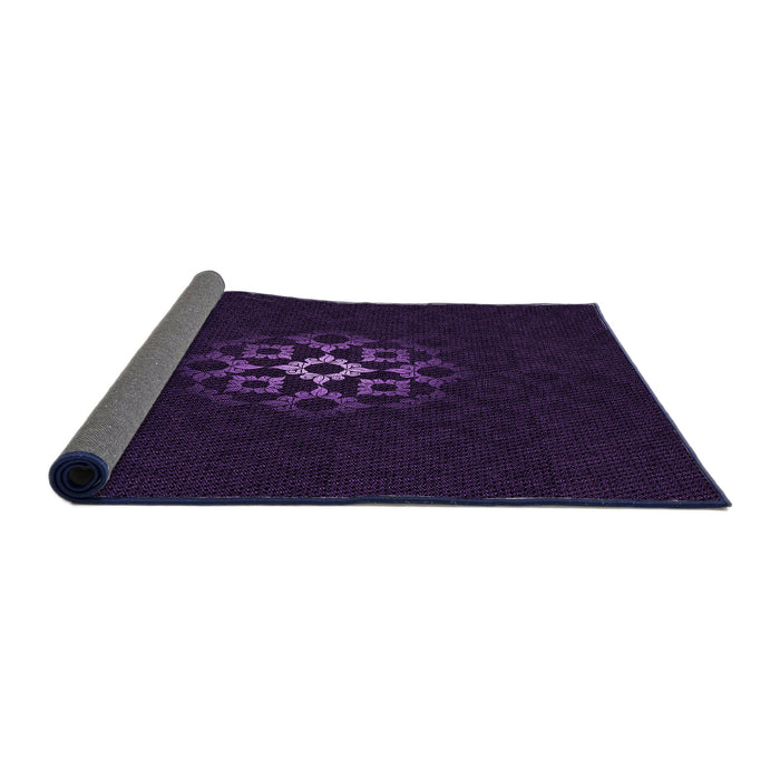 Thickness of Patterned Purple Rug, pat219pur