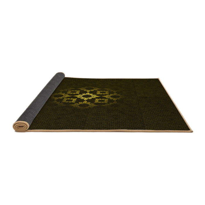 Thickness of Patterned Black Rug, pat219yw