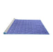 Sideview of Machine Washable Transitional Sky Blue Rug, wshpat2190blu