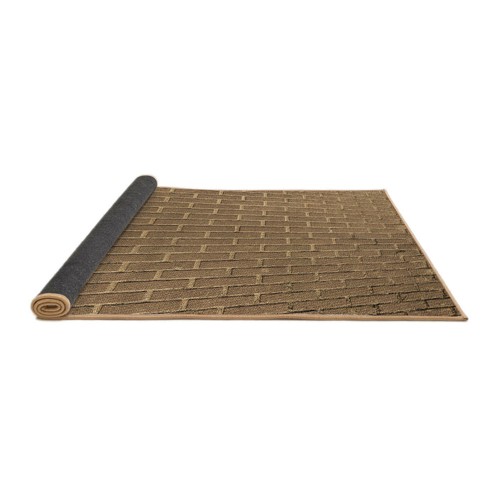 Thickness of Patterned Saddle Brown Rug, pat2190brn