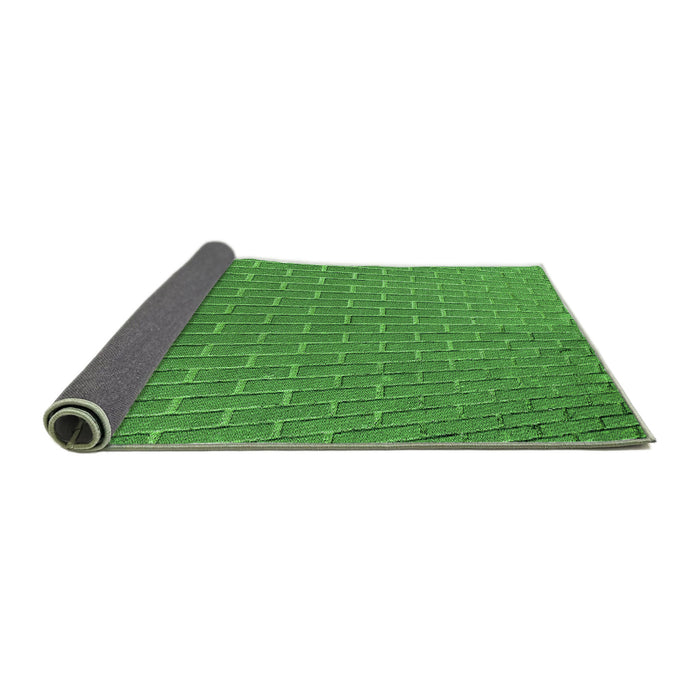 Thickness of Patterned Green Rug, pat2190grn