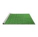 Sideview of Machine Washable Transitional Green Rug, wshpat2190grn