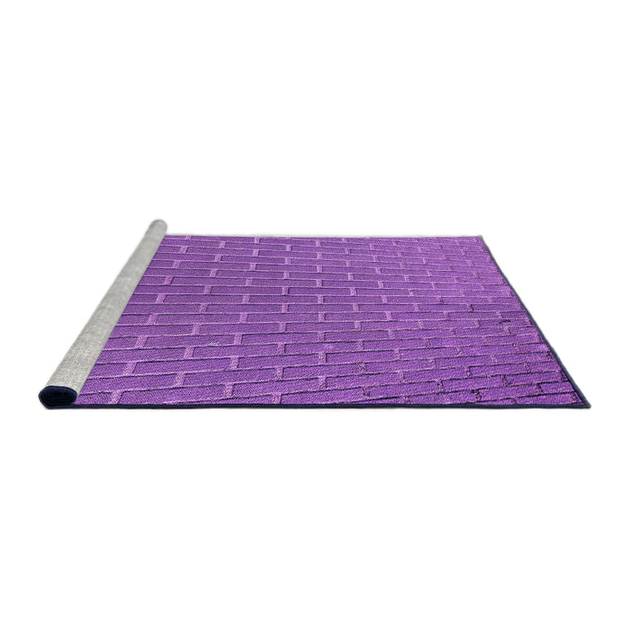 Sideview of Machine Washable Transitional Purple Rug, wshpat2190pur