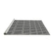 Sideview of Machine Washable Transitional Carbon Gray Rug, wshpat2191gry