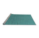 Sideview of Machine Washable Transitional Dark Cyan Green Rug, wshpat2192lblu