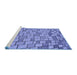 Sideview of Machine Washable Transitional Denim Blue Rug, wshpat2193blu