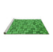 Sideview of Machine Washable Transitional Neon Green Rug, wshpat2193grn