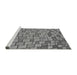 Sideview of Machine Washable Transitional Carbon Gray Rug, wshpat2193gry