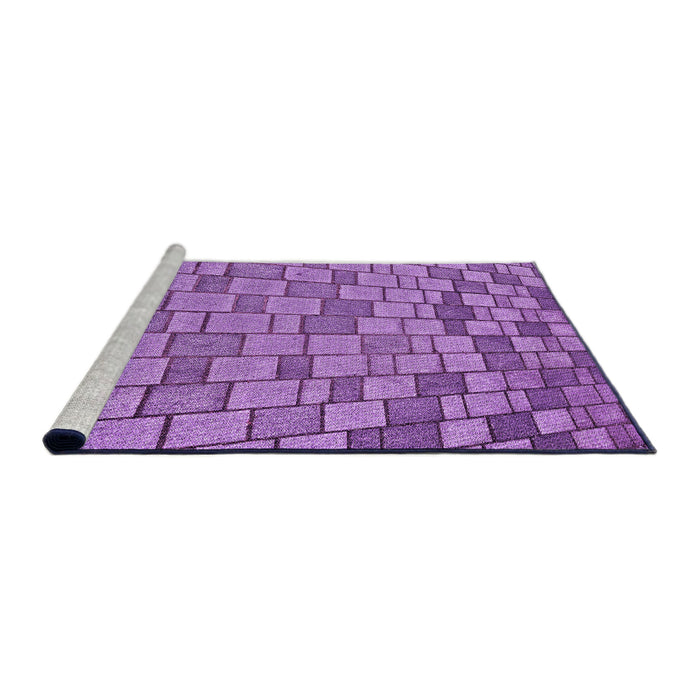 Sideview of Machine Washable Transitional Violet Purple Rug, wshpat2193pur